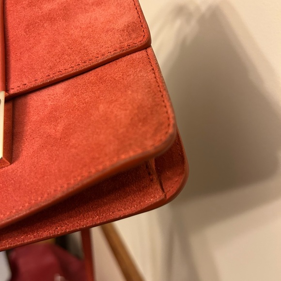 Jimmy Choo Burnt Orange Suede Rebel Crossbody Top Handle Box Bag Quiet Luxury - Picture 16 of 16